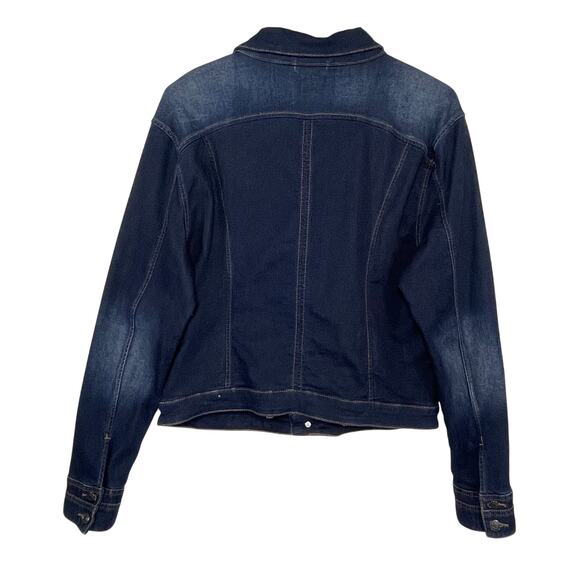 JAG Jeans Women’s Dark Wash Button Front Denim Trucker Jacket XL - Picture 3 of 3